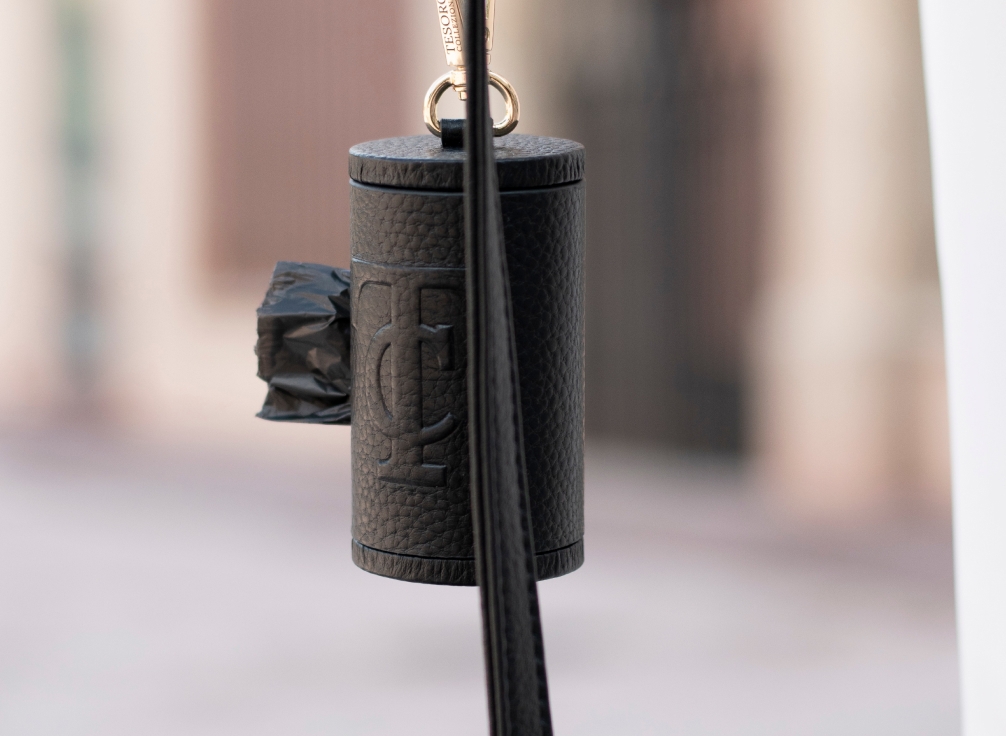 Cylindrical poop bag holder
